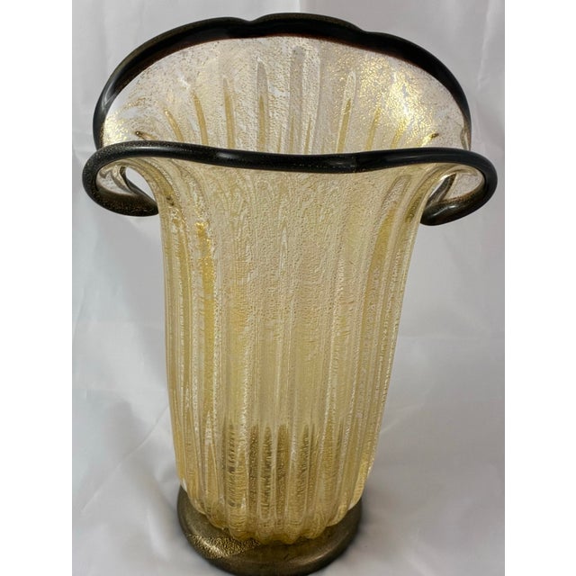 Gold Rare Signed 2001 Andrea Donà Murano Exhibition Vase - Dual-Color & 24k Gold - Alberto Dona For Sale - Image 8 of 12