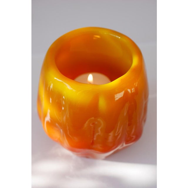 Mid-Century Modern Art Glass Candleholder by Göte Augustsson Ruda Glasbruk For Sale - Image 3 of 16