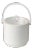 Bucket Brigade 1970 Mid-Century Modern White Leather & Lucite Lidded Ice Bucket For Sale