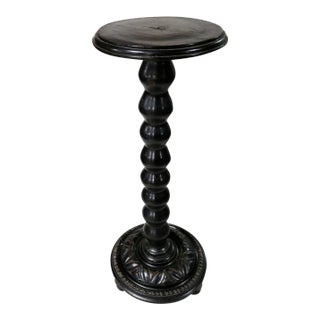 European Turned and Carved Wood Pedestal For Sale