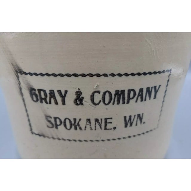 Antique Gray & Company Spokane Whiskey Jug — 1 Gallon Salt-Glazed Stoneware, c.1900 Scarce antique salt-glazed stoneware...