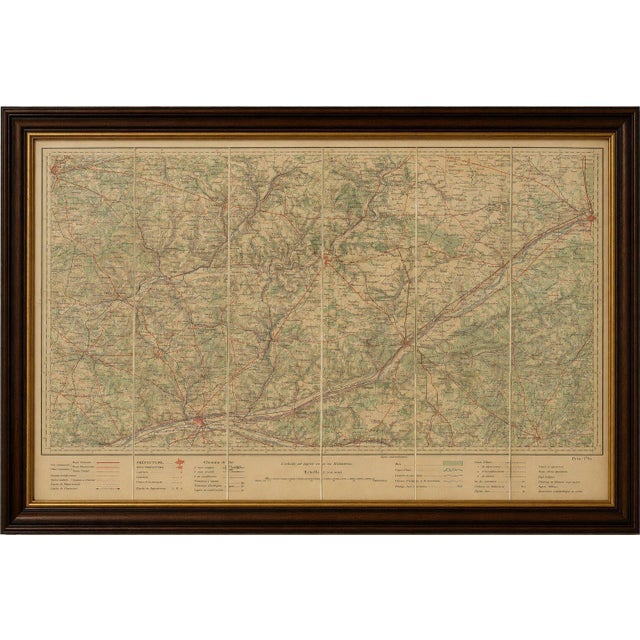 This impressive original folding map of central France was published in 1902 and distributed by Edward Stanford, Sole...
