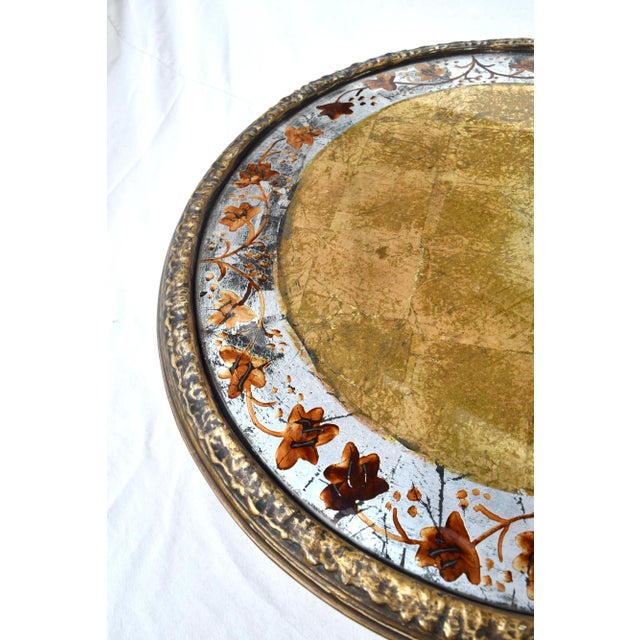 Early 20th Century Directoire Style Verre Eglomese Parcel Gilt Table For Sale - Image 10 of 13