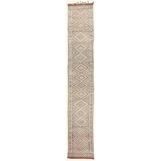 Vintage Zemmour Moroccan Kilim Rug, 03'06 X 21'03 For Sale