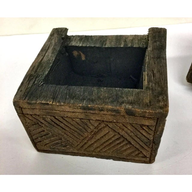 Primitive Asian Secret Hiding Lid Wood Box For Sale - Image 4 of 11
