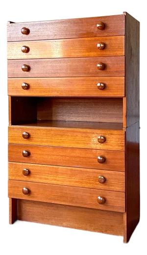 1960s Sannemans Møbelfabrik Stacking Dresser Drawers, 2 Pieces
