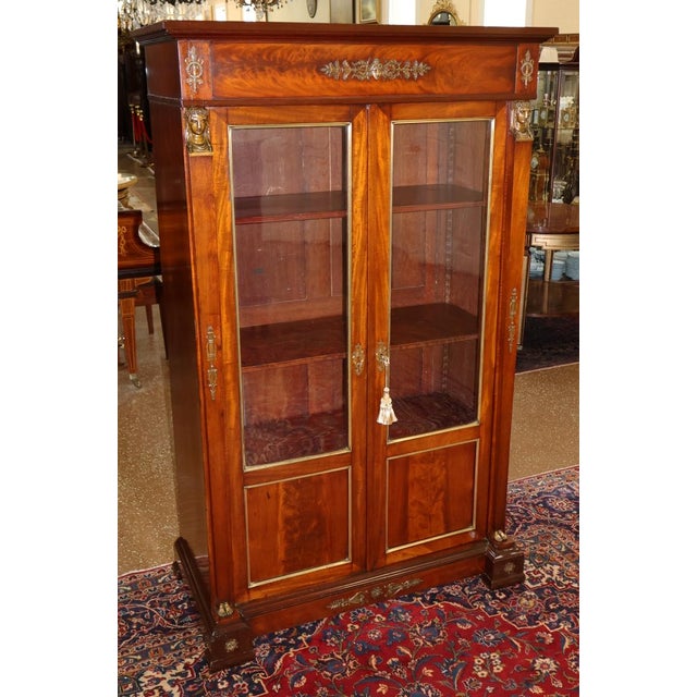 Late 19th Century Mahogany French Empire Two Door Cabinet For Sale - Image 9 of 11