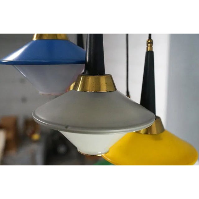 Vintage Italian Mid-Century “Cascade Color” Chandelier — Multicolor Glass, 1950s For Sale In Denver - Image 6 of 8