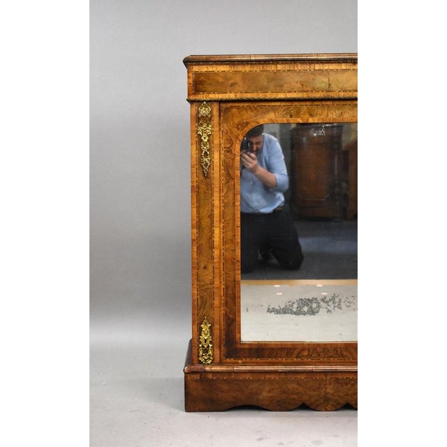 Wood Victorian Burr Walnut Pier Cabinet, 1860 For Sale - Image 7 of 10