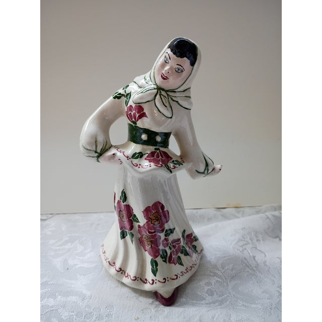 Vintage Mid-Century Ceramic Arts Studio Dancing Polish Lady Figurine For Sale In Tampa - Image 6 of 6