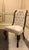 Contemporary Set of 6 Elegant Beige Tufted Dining Chairs With Sculptural Black Wood Frames For Sale - Image 3 of 3