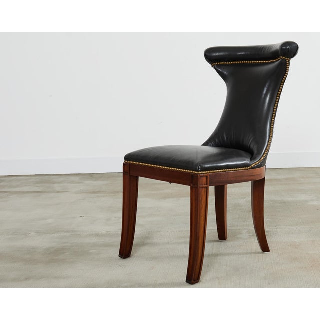 Set of Four Ralph Lauren Highgate Leather Dining Chairs For Sale - Image 15 of 18