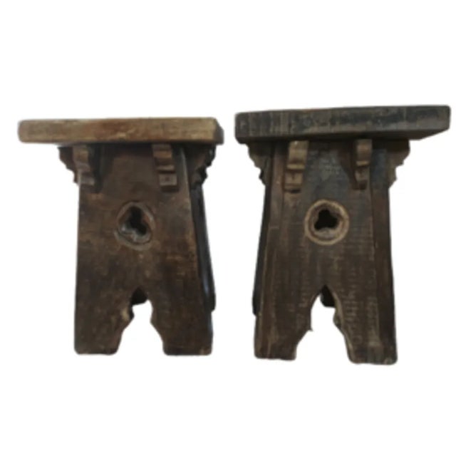 Spanish Brutalist Oak Stool For Sale - Image 11 of 11