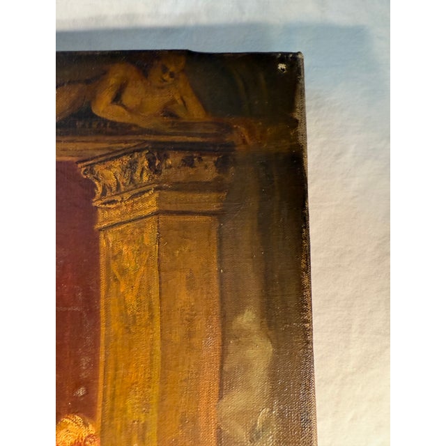 Antique, French Oil on Canvas, Painting, Signed For Sale - Image 4 of 11