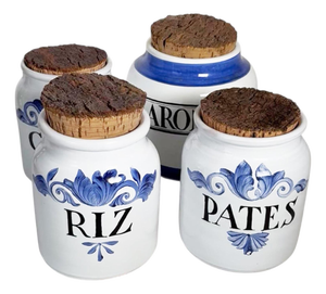 Vintage Storage Jars with Cork Stoppers from Biot, France, 1960, Set of 4