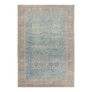 Oversized Antique Persian Sarouk in Blue With Geometric Patterns - Rug & Kilim For Sale