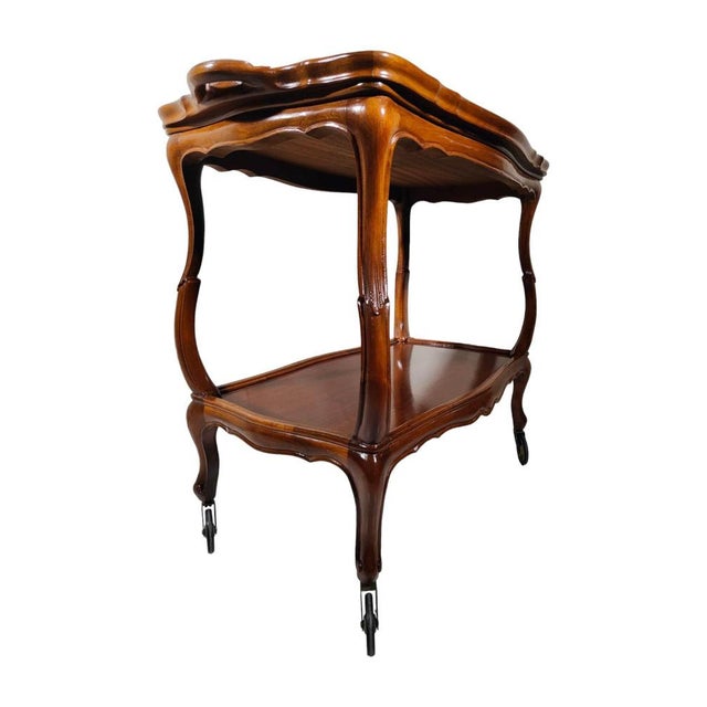 Italian Fruitwood Bar Cart, 1950s For Sale - Image 9 of 15