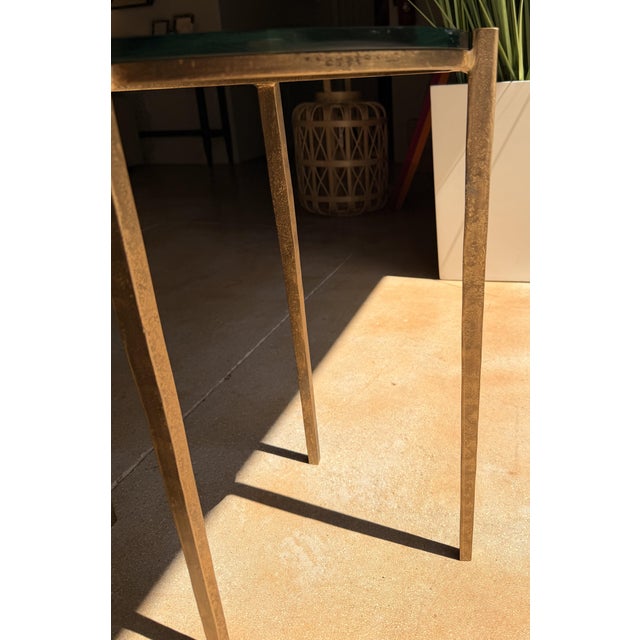 Early 21st Century Global Views Gold and Glass End Table For Sale - Image 5 of 5