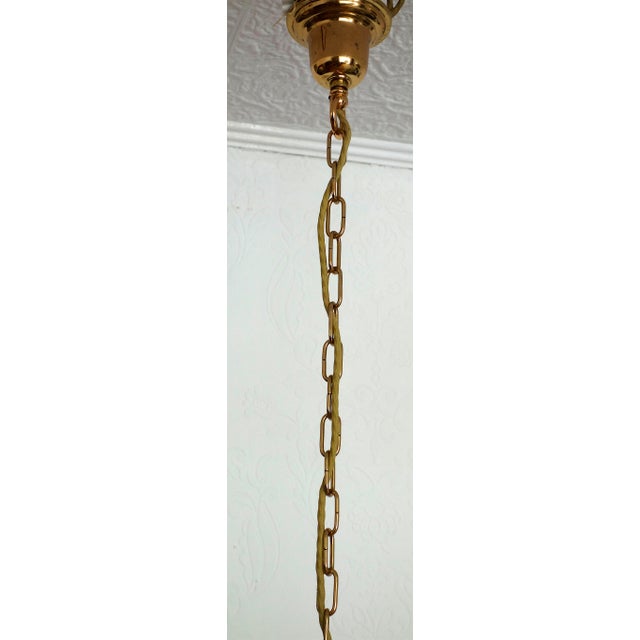 Metal Vintage Brass and Lead Crystal Ball Chandelier from Schröder, 1970s For Sale - Image 7 of 15