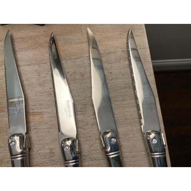 Mid-Century Modern 1970s Attributed to Jean Dubost Laguiole Steak Knives Set of 6 For Sale - Image 3 of 9