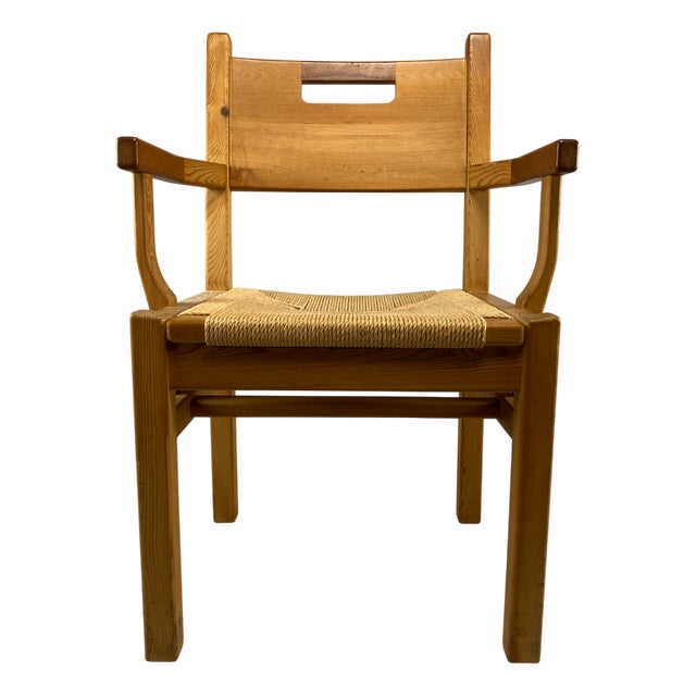 Mid-Century Pine and Papercord Armchair by Tage Poulsen, 1960 For Sale