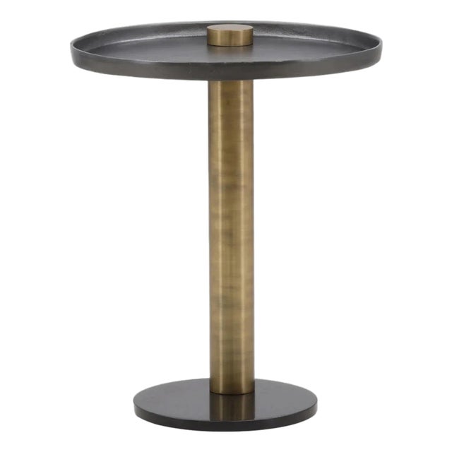 Jaxon Brass & Black Side Table For Sale