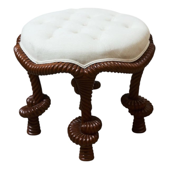 Mid 20th Century Mahogany Rope-Twist Stool For Sale