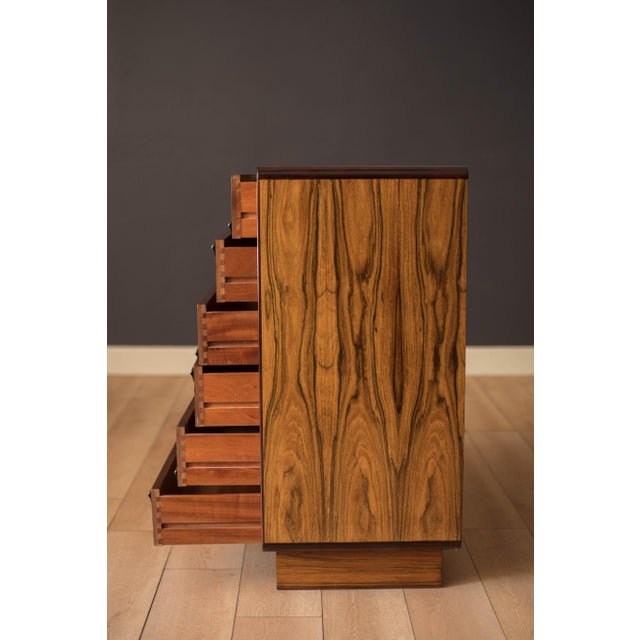 Mid Century Modern Rosewood Tall Dresser Chest by Westnofa of Norway For Sale - Image 10 of 13