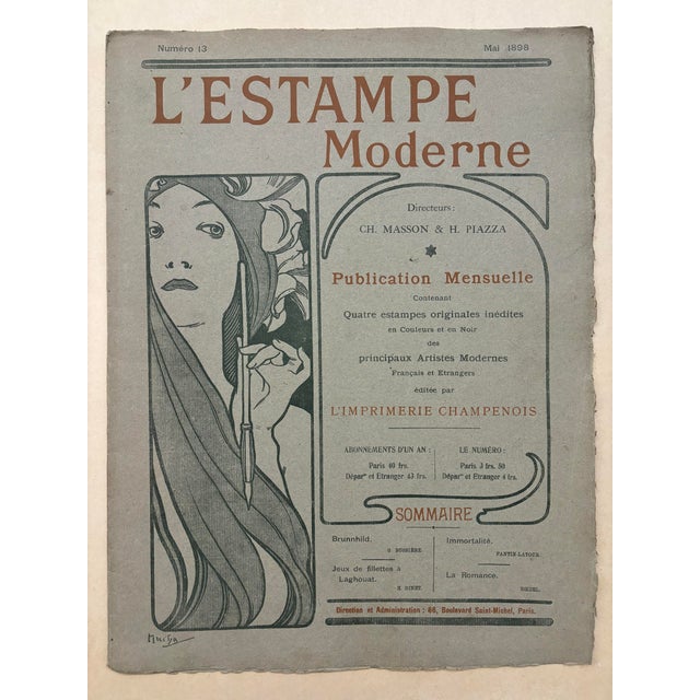 Alphonse Mucha, Cover for l'Estampe Moderne, May 1898, Lithograph For Sale - Image 3 of 9
