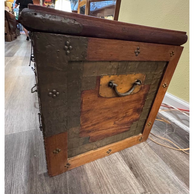 Antique Mexican Spanish Colonial Iron-Clad Coffer Chest With Three Drawers, Circa 1900 For Sale - Image 4 of 10