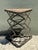 Mid-Century Modern Vintage Industrial Metal and Stone Side Table For Sale - Image 3 of 12