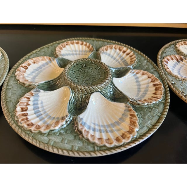 French Oyster Plate by Longchamp Terre De Fer, C. 1900 For Sale - Image 9 of 12