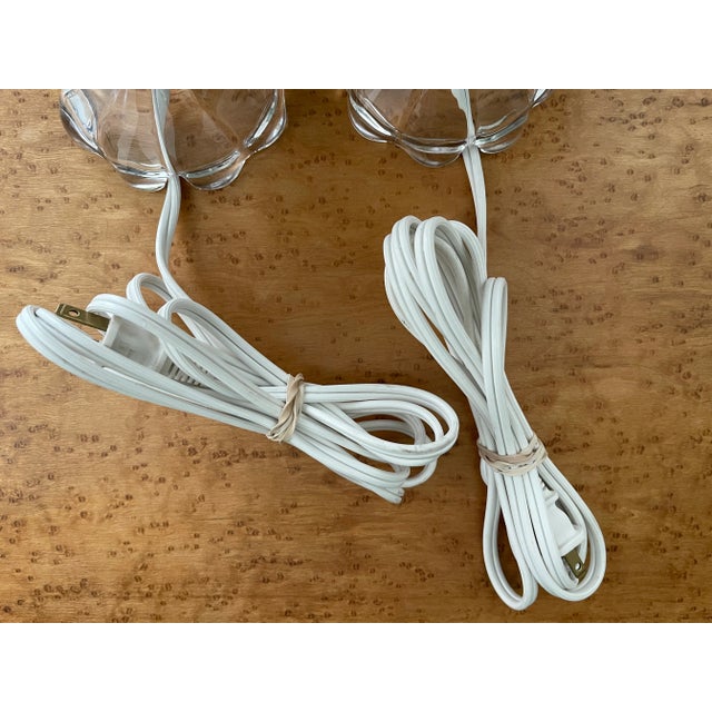 Early 20th Century Vintage Glass Stick Table Lamps - a Pair For Sale - Image 5 of 6