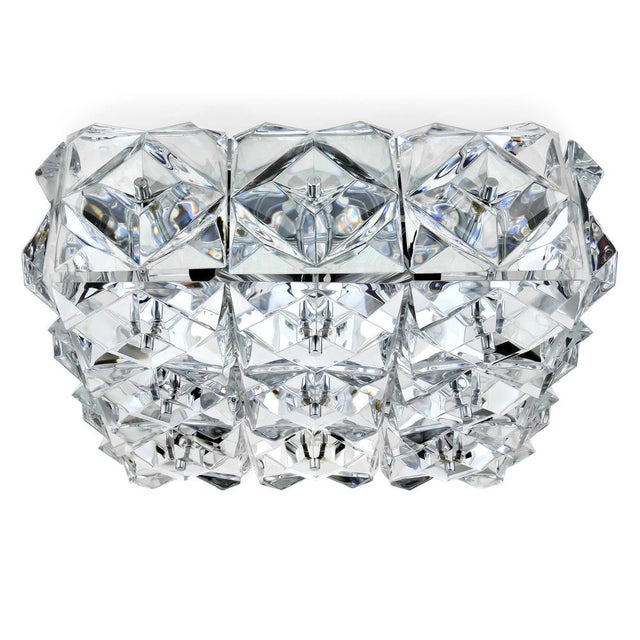 Kinkeldey Mid-Century German Ceiling Lamp in Crystal & Chrome from Kinkeldey, 1970s For Sale - Image 4 of 13