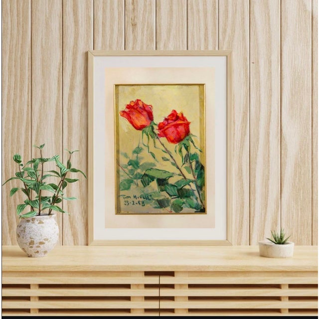 Mid-century 1950s italian signed and dated still life with flowers this wonderful painting dated 25 february 1958, is by...