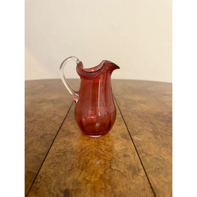 Antique Cranberry Glasses in Red, 1860, Set of 7 For Sale - Image 4 of 7