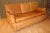 Vintage 3-seater sofa from the 1970s/1980s. Fully upholstered in tan/honey-colored leather with an irresistible natural...