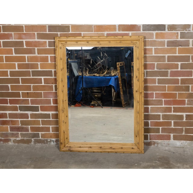 English English Faux Bamboo Wall Mirror with Beveled Glass, circa 1890 For Sale - Image 3 of 10