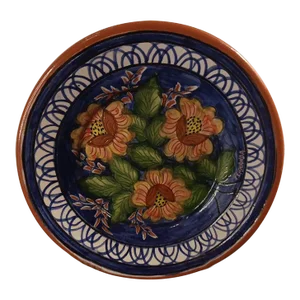 1980s Artist Signed Painted Terracota Plate, Made in Portugal