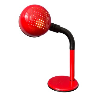 Mid-Century Space Age Flexible Red Table Lamp For Sale