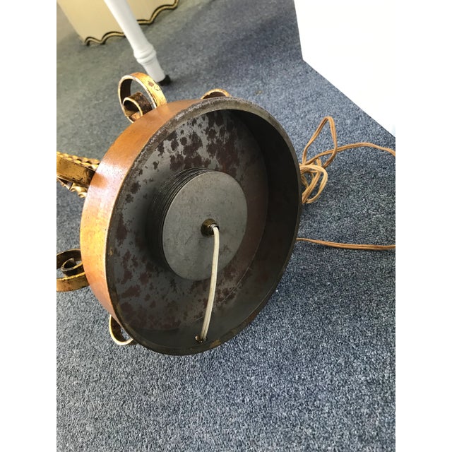 Gold Mid-Century Modern Table Lamp With Original Lampshade Circa 1950's For Sale - Image 8 of 12