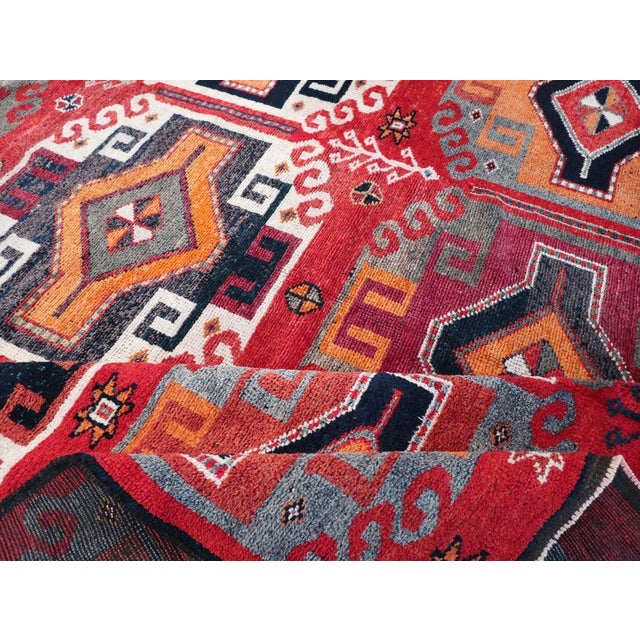 Textile Galerie Shahab Collection Mid-20th Century Handmade Turkish Tribal Square Room Size Carpet For Sale - Image 7 of 8