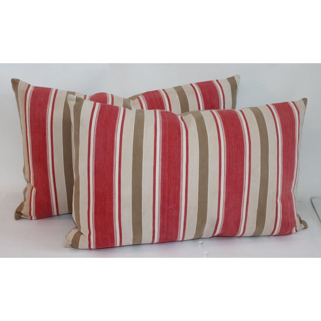 Vintage Striped Ticking Pillows A Pair Chairish