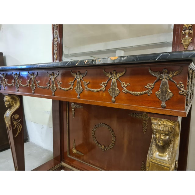 Empire Console Table with Retour Degypte Style Mirror For Sale - Image 13 of 18