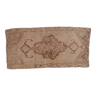 Vintage Distressed Oushak Rug Mat Runner - 1'8" X 3'6" For Sale