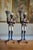VENETIAN BLACKAMOOR FIGURAL CANDLESTICKS Era: 20th Century Origin: Venice, Italy Material: Painted Composition Material...