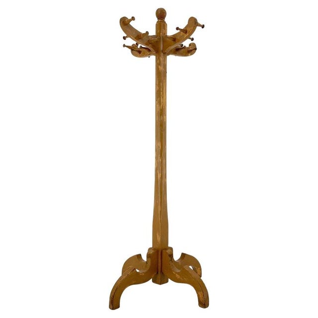 Big Vintage All-Wood Coat Stand, Czechoslovakia, 1950s For Sale - Image 9 of 9