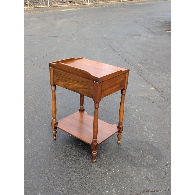 Henkel Harris American Colonial Cherry Wood Bedside Table, 1960s For Sale In Washington DC - Image 6 of 11
