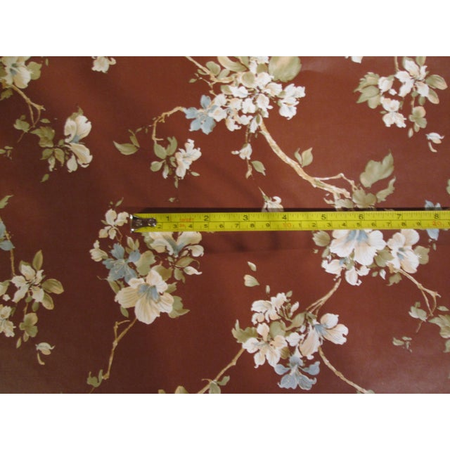 Paper Vintage 1980s Brown Floral Wallpaper For Sale - Image 7 of 11