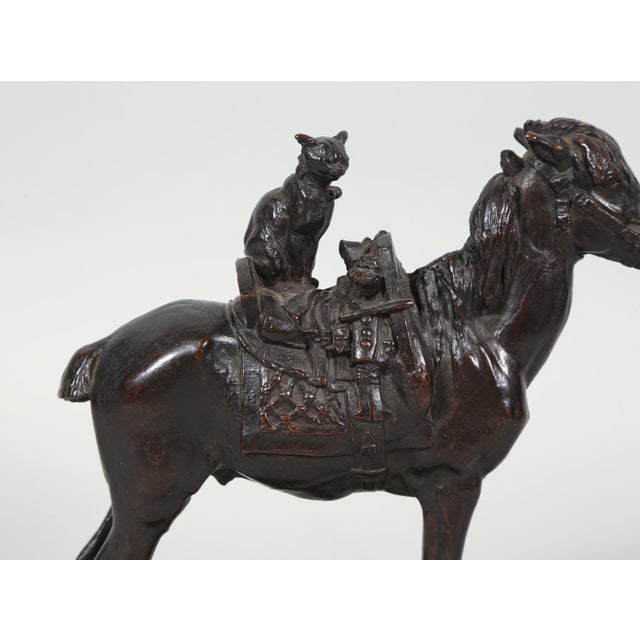 Mid 19th Century Late 19th Century Emmanuel Fremiet Horse & Cat Bronze Sculpture For Sale - Image 5 of 8